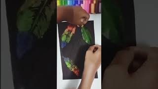 Easy drawing hacks  || drawing using leaves || Easy drawings to draw for beginners