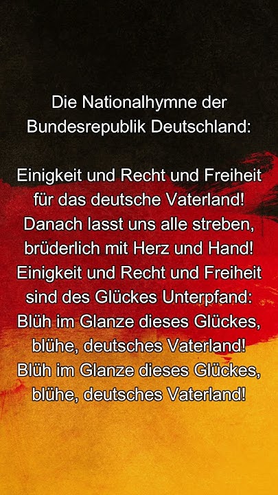 Text Der Deutschen Nationalhymne Alle Strophen Text der Deutschen Nationalhymne #textdernationalhymne - YouTube