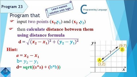 C Program || Distance between two points || Computer Science || Practical || ICS2