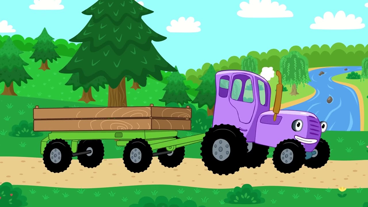 Ягодки трактор для малышей. Насекомые синий трактор насекомые.