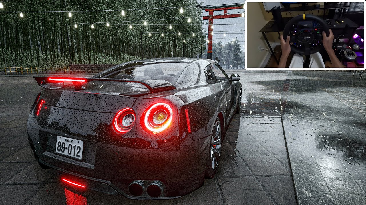 Nissan GTR R35 + RAIN - CarX Street | Steering Wheel Gameplay - YouTube
