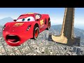 Lightning Mcqueen Mega Ramp High Speed Jumps / GTA 5 Cars Mods