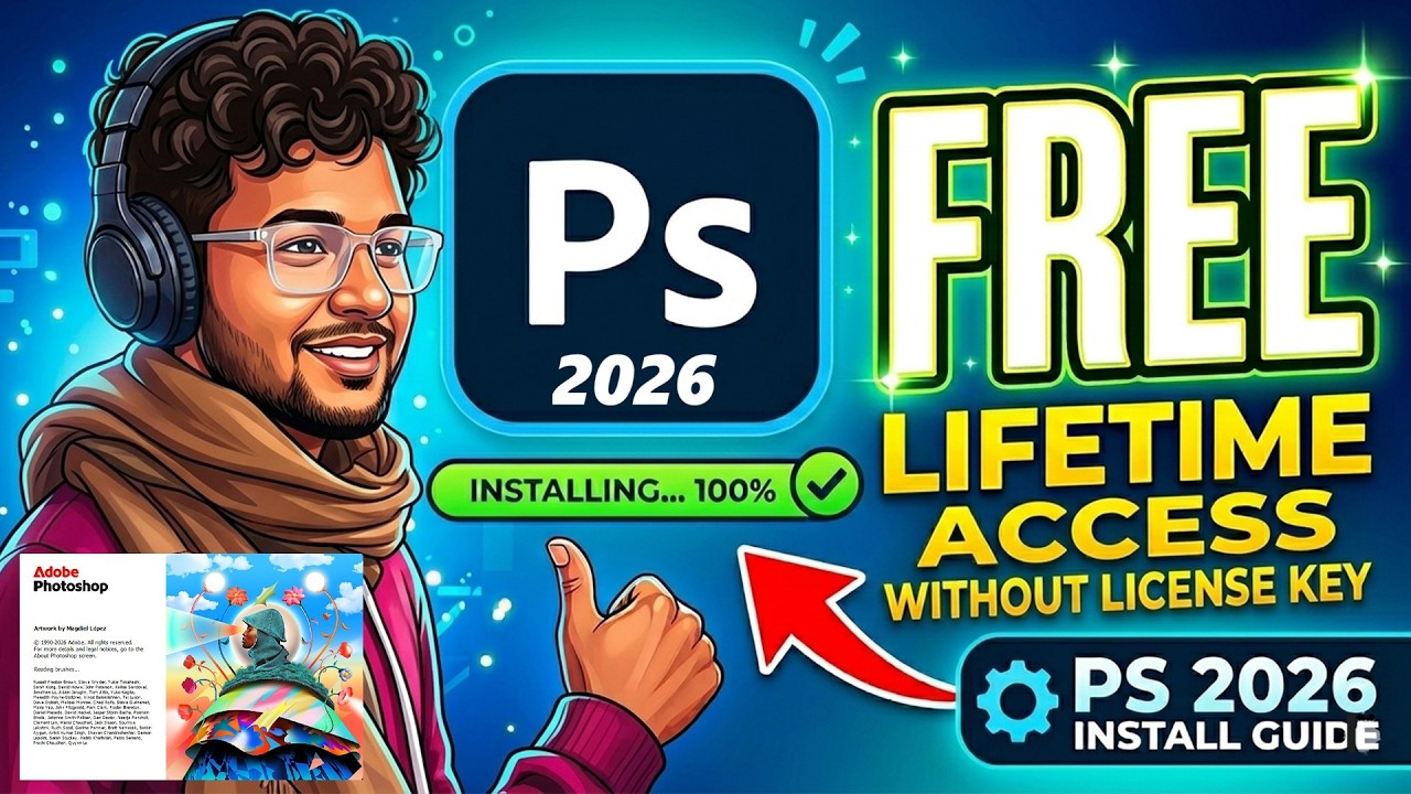 Real Proof| Adobe Photoshop Lifetime free 2026 Installation video - YouTube