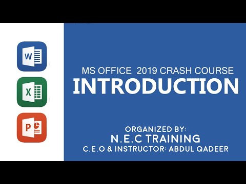 Introduction to MS-OFFICE 2019 Crash Course by N.E.C Trainings | NEC Trainings | Ms Word 2019