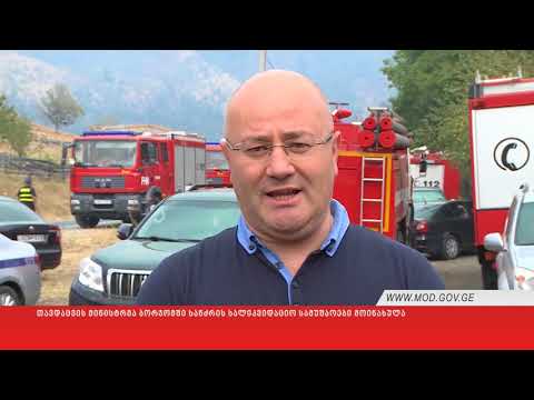 თავდაცვის მინისტრმა ბორჯომში ხანძრის სალიკვიდაციო სამუშაოები მოინახულა