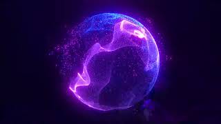 Abstract round blue to purple sphere light bright glowing from energy rays and magic waves from part screenshot 4