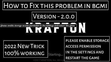 Please Enable Storage Access Permission In Bgmi problem Fix in Android 12 |2022 New Trick 100% Solve