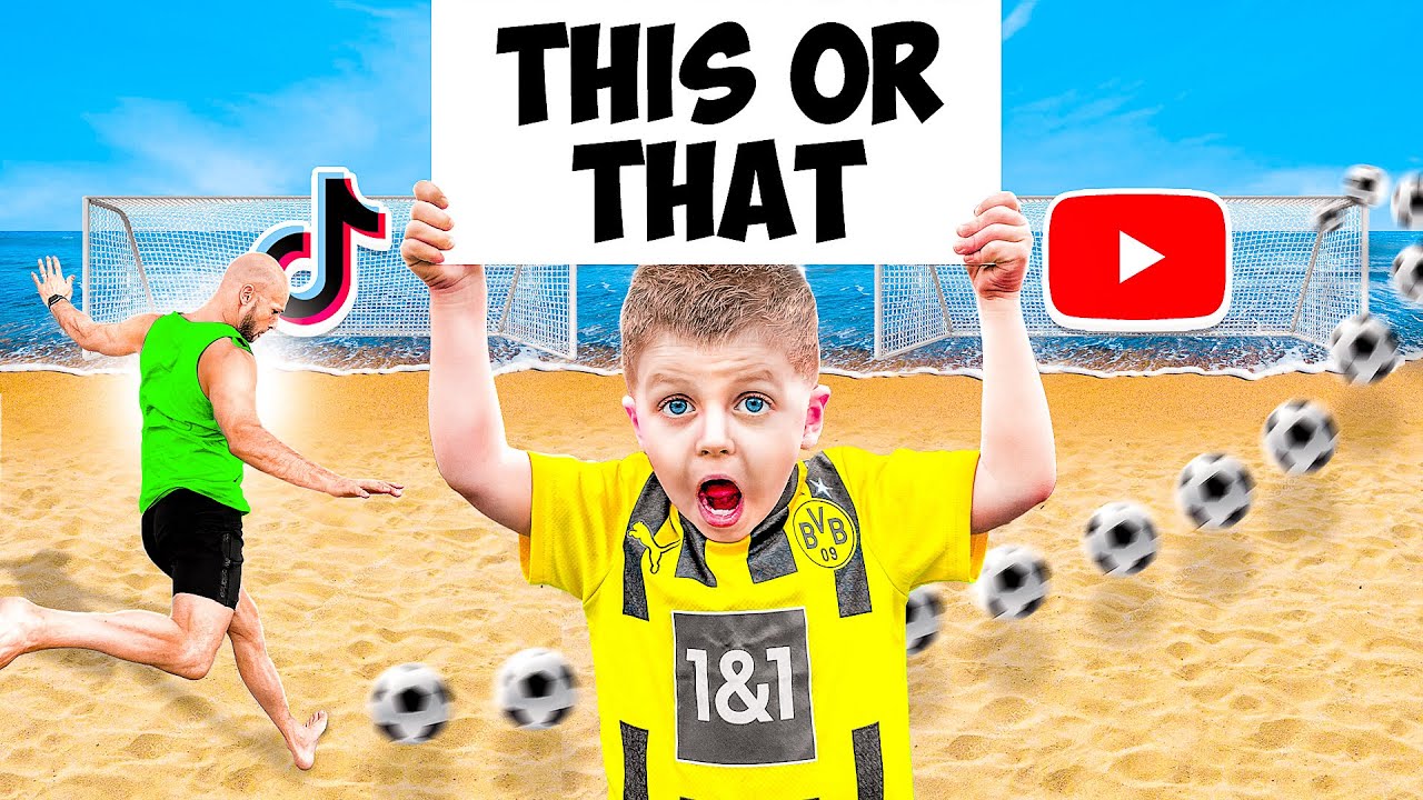 THIS OR THAT FOOTBALL GAME - DAD VS SON!!