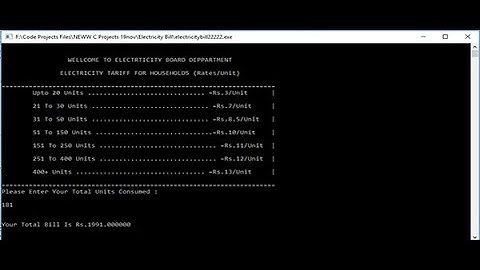ELECTRICITY BILLING SYSTEM IN C PROGRAMMING WITH SOURCE CODE