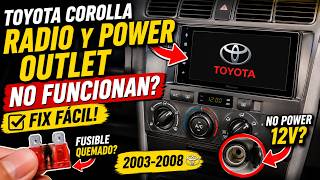 Como reparar Radio que no funciona Toyota Corolla/Camry/Matrix (2003–2008)