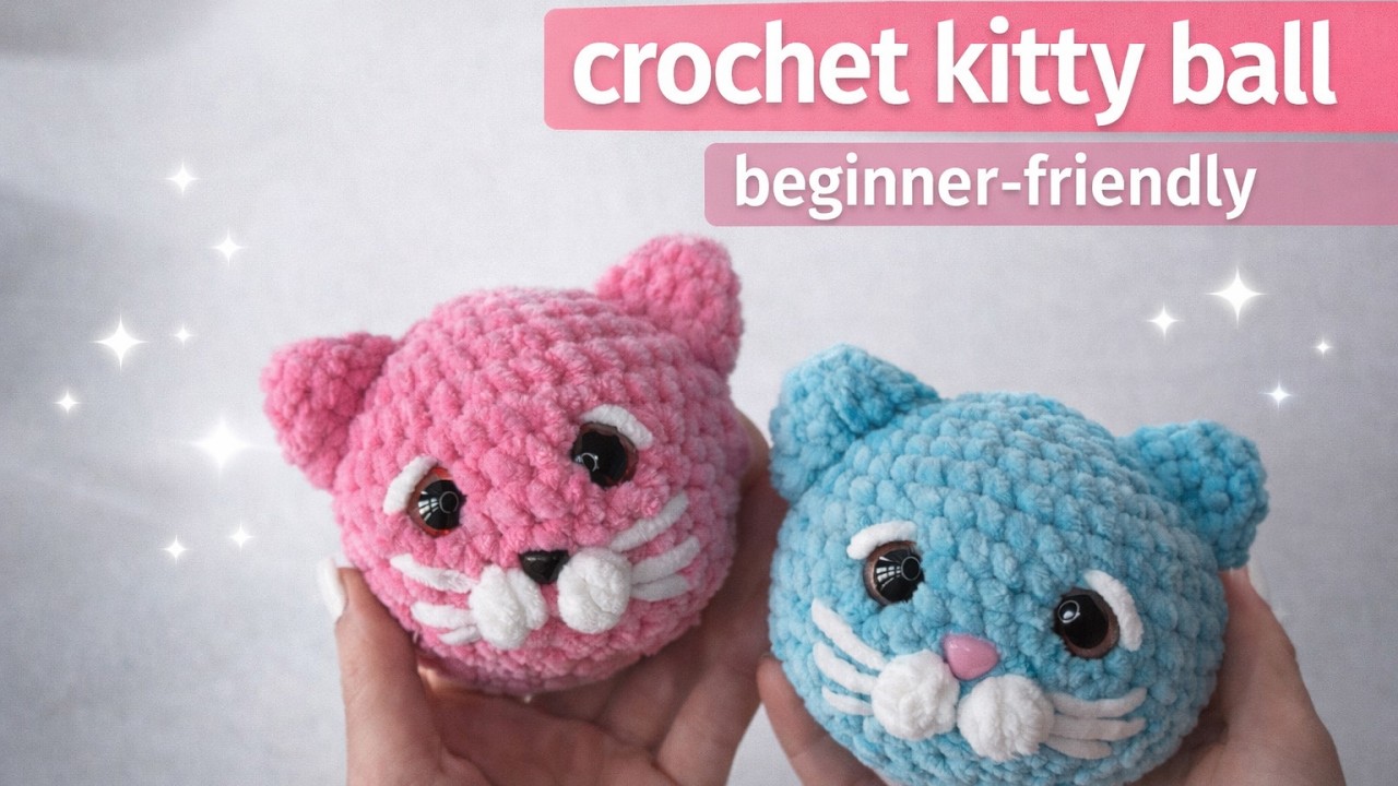 Crochet Kitty Ball | Beginner-friendly tutorial | Cute and fast crochet charm