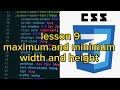 Maximum and minimum width and height CSS |Lesson 9 CSS in Somali