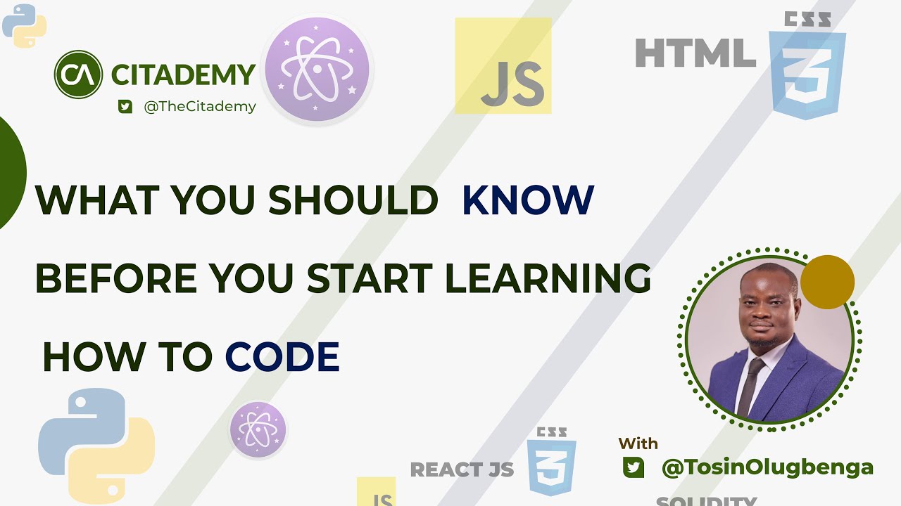 WHAT YOU SHOULD KNOW BEFORE YOU START CODING - YouTube