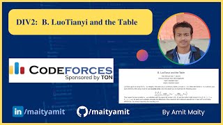 Codeforces Round 872 (Div. 2) || B. LuoTianyi and the Table || Medium || Explanation with Code
