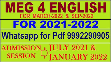 MEG 4 Solved Assignment 2021-22 in ENGLISH | MEG 04 Solved Assignment 2021-22 | MEG 4 2021-22