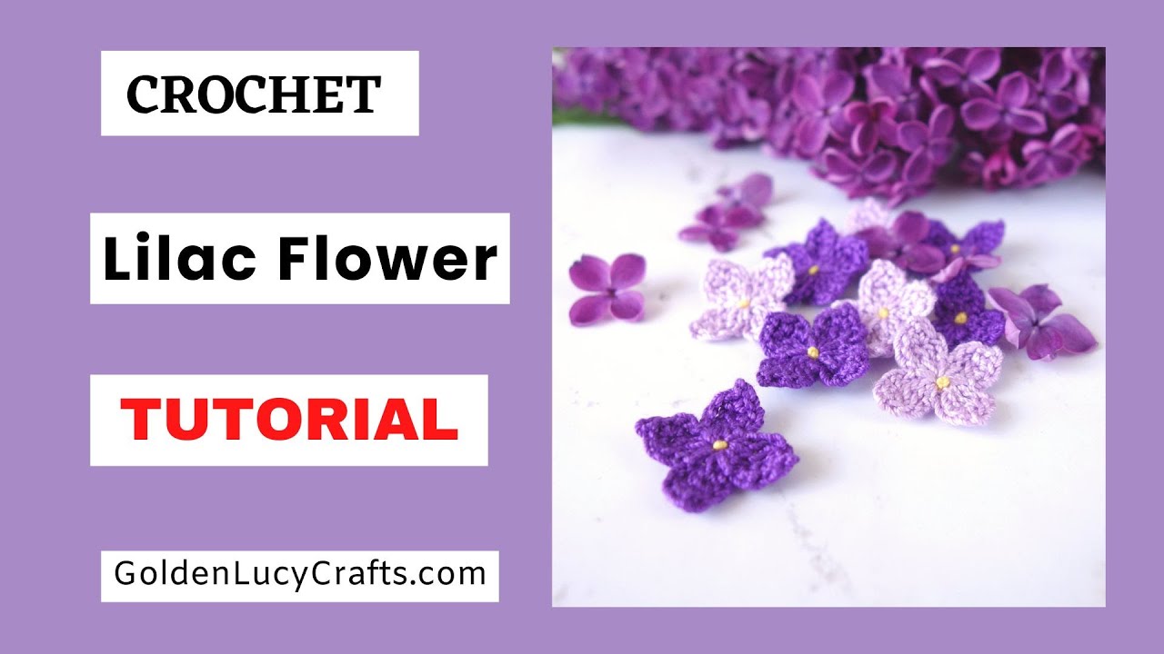 Как связать крючком цветок сирени