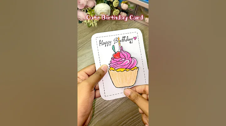 Cute Birthday Card🧁#shorts #youtubeshorts #miniature #miniaturecrafts #diy #art #craft #love #cute