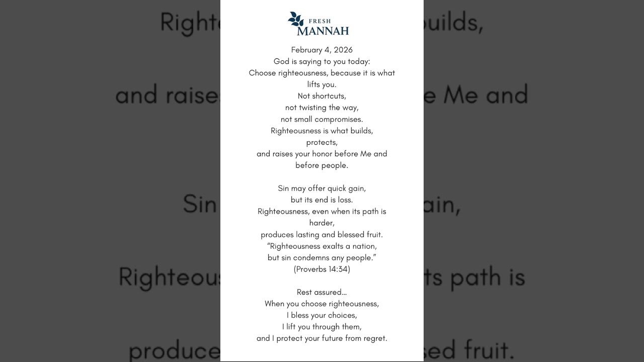 Choose Righteousness, It Will Lift You