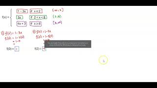 Math 12 2.6.19 Use the​ piecewise-defined function to find the following values for​ f(x).