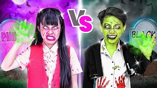Extreme Makeover From Students To Black Vs Pink Zombie At Costume Contest?  | Baby Doll And Mike