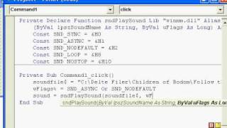 Visual Basic 6.0 Adding Sound To your Buttons and stuff!