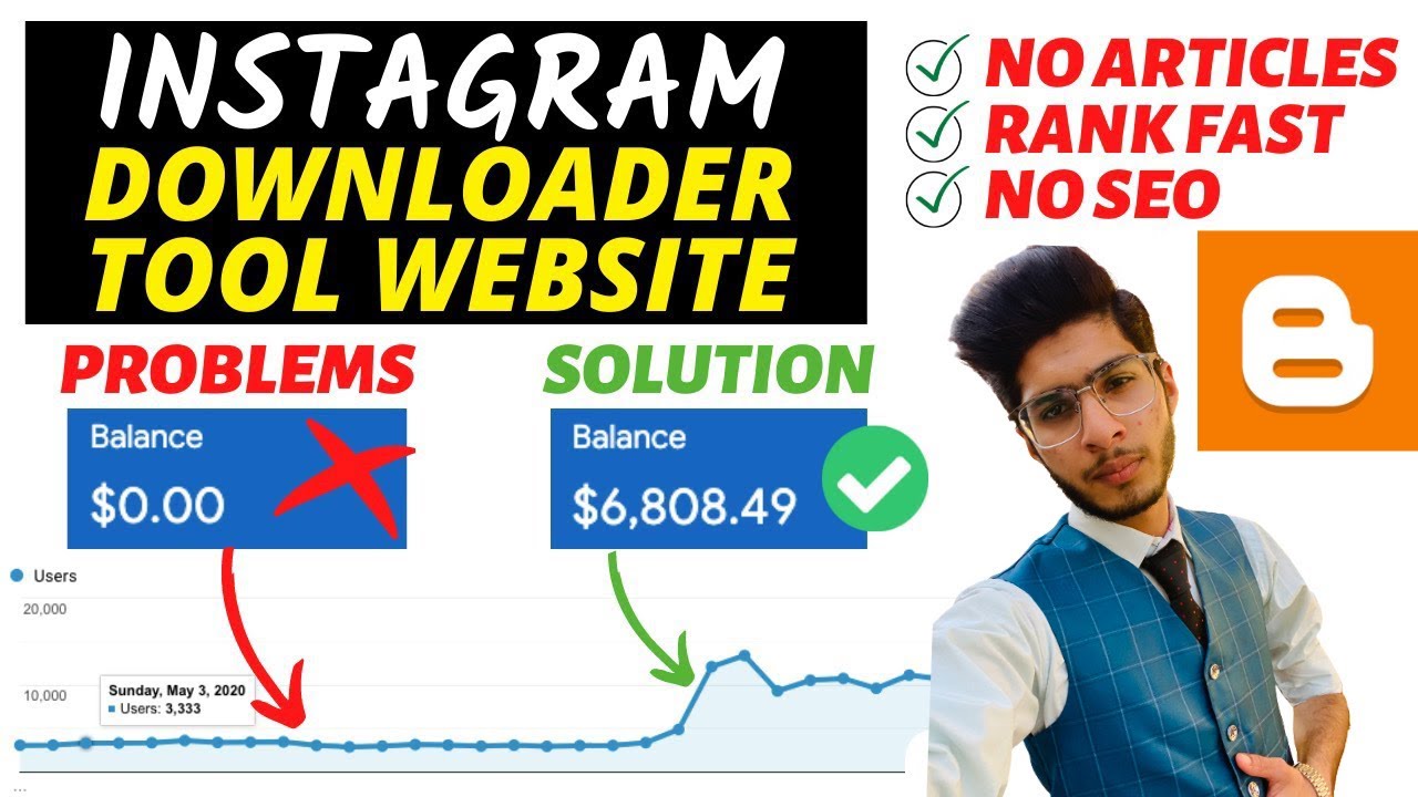 Create Instagram (Script) Video Downloader Tool On Blogger (6000$) | Tool Website Kaise Banaye 2021