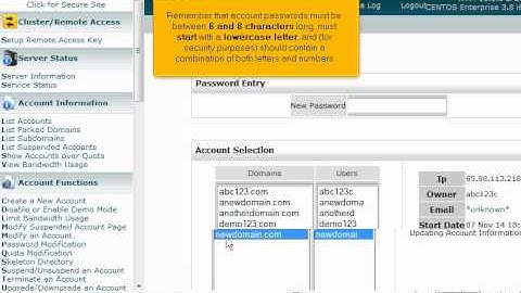 Changing an account password in WHM by VodaHost web hosting