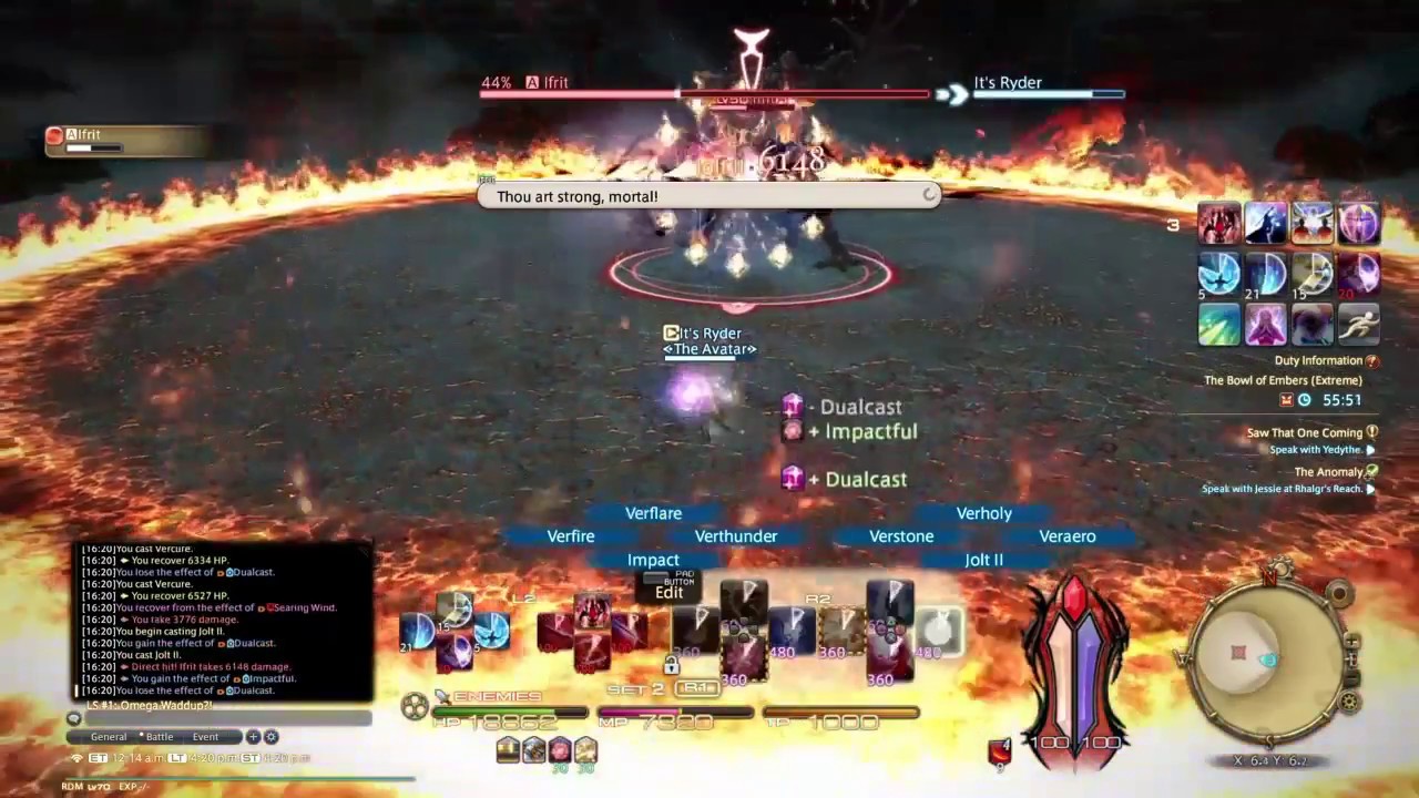 Final Fantasy Xiv Ifrit Extreme Rdm Solo Clear Youtube