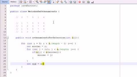 Metodo de ordenamiento por seleccion en java