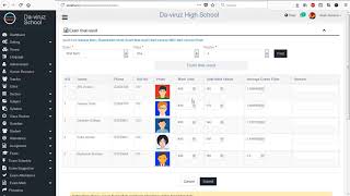 22) School Management System Exam Marks Page