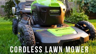 greenworkstools-40V 21 Self-Propelled Mower/Axial Blower Combo Kit w/ 5.0Ah USB Battery & Charger