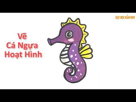 Hướng dẫn vẽ Con Cá Ngựa Hoạt Hình - Tô màu cá ngựa - How to draw Cartoon Seahorse #bétậpvẽ