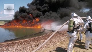Firefighters Engage a Jet Fuel Fire For Training - Global Medic 2013