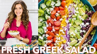 Fresh  & Healthy Greek Salad Recipe + Easy Dressing -  Natasha's Kitchen Resimi