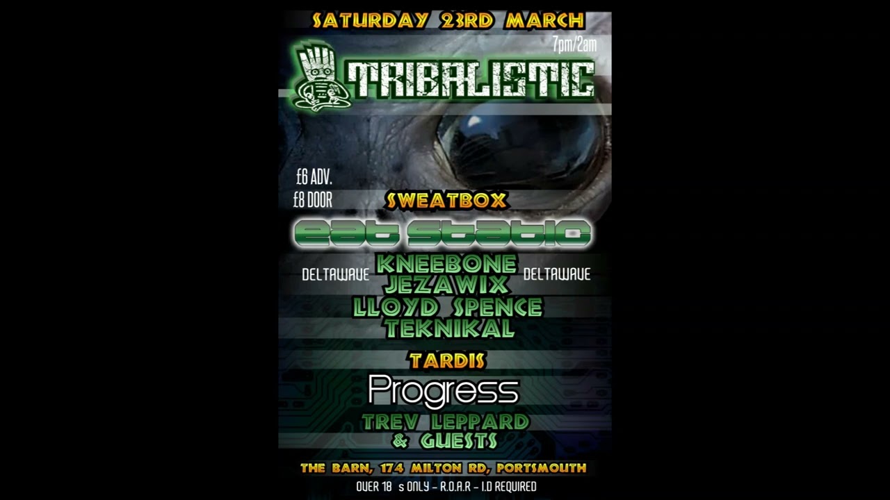 Tribalistic Presents Eat Static (DJ Set) at the Barn, Portsmouth. 23rd March 2013