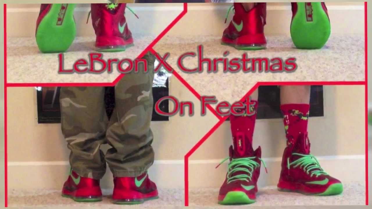 LeBron X Christmas On Feet HD - YouTube