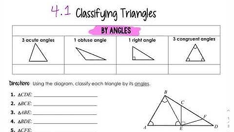 4.1/4.2 Classifying Triangles and Angles with Triangles