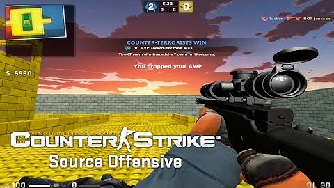 High Caliber AWM Sniper - CS Source Offensive CSSO Casual Gameplay - CSS w/ CSGO Mod