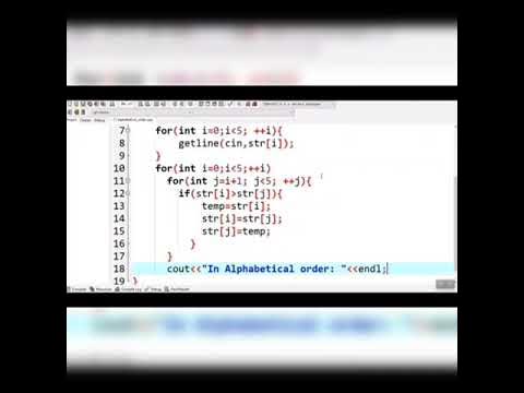 C++ Program to sort Strings in Alphabetical Order #code #programming # ...