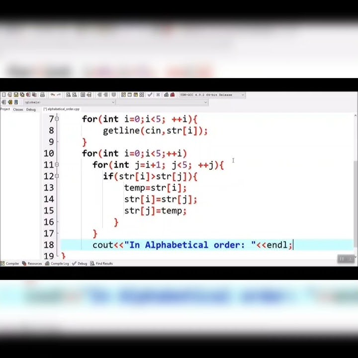 C++ Program to sort Strings in Alphabetical Order #code #programming # ...