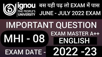 MHI 08 IMPORTANT QUESTION | MHI 08 QUESTIONS PAPER | MHI 08 IMPORTANT QUESTION 2022 | MHI 08