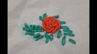 Rococo Rose Embroidery Brazilian hand embroidery تطريز يدوي وردة بغرزة الروكوكو تطريز_برازيلي