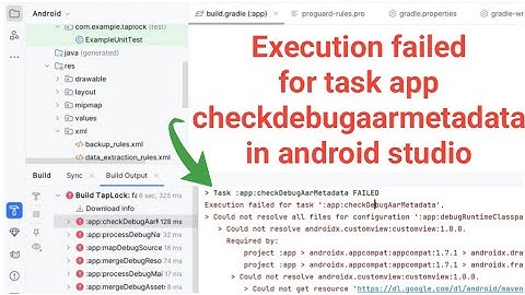 Execution failed for task app checkdebugaarmetadata android studio