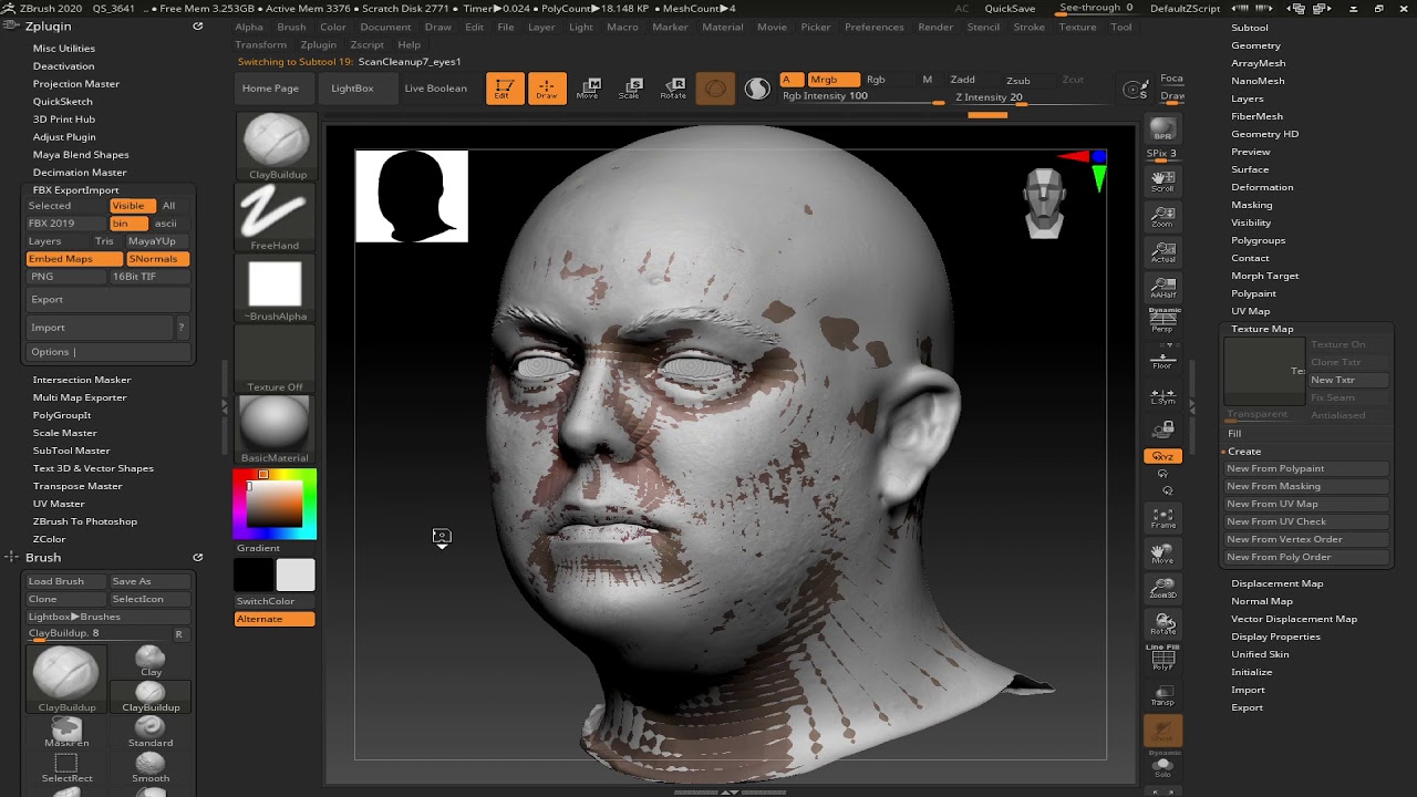 export to zbrush for blendshapes