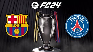 Barcelona vs PSG | FC 24 | Champions League Full Match Gameplay | PS5™ [4K60]