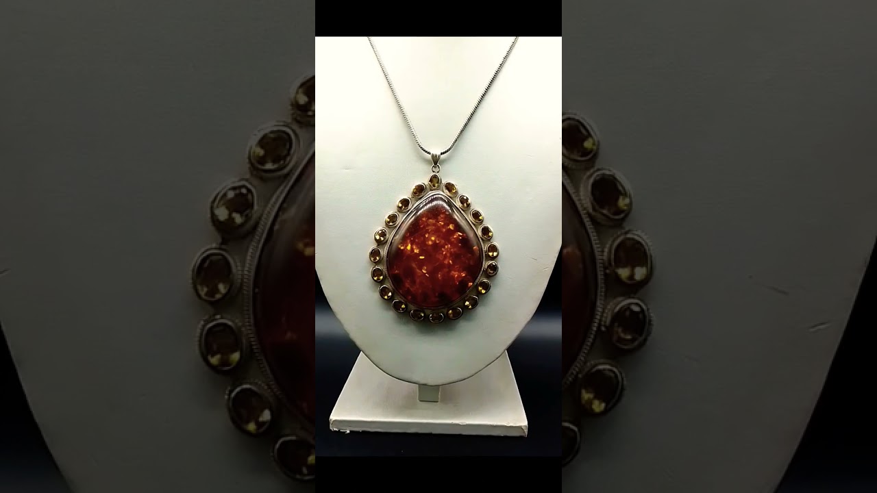 # Amazing Amber with citrine necklace #natural