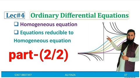 ODE lec#4(2/2) Equations reducible to homogeneous differential equation