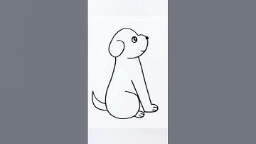 How to draw cute puppy 🤩 | very easy dog drawing #drawing #video #tutorial #shorts