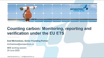 Monitoring, Reporting and Verification (MRV) in the carbon market by Dr. Axel Michaelowa