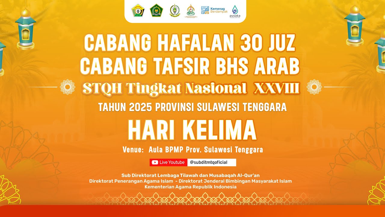 🔴LIVE Cabang Hafalan Hadis 100 dengan Sanad dan 500 Hadis tanpa Sanad || HARI KE-LIMA